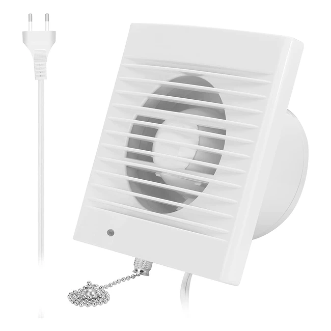 Ventilateur d'extraction Hugoome 100mm 12W avec clapet antiretour et interrupteur - Idéal pour cuisine, salle de bain, serre et garage