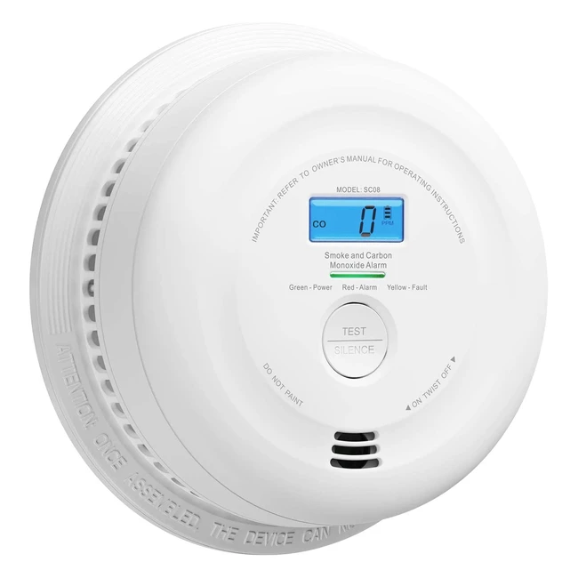 Détecteur de fumée et de monoxyde de carbone Xsense avec LCD et double capteur de fumée et de CO