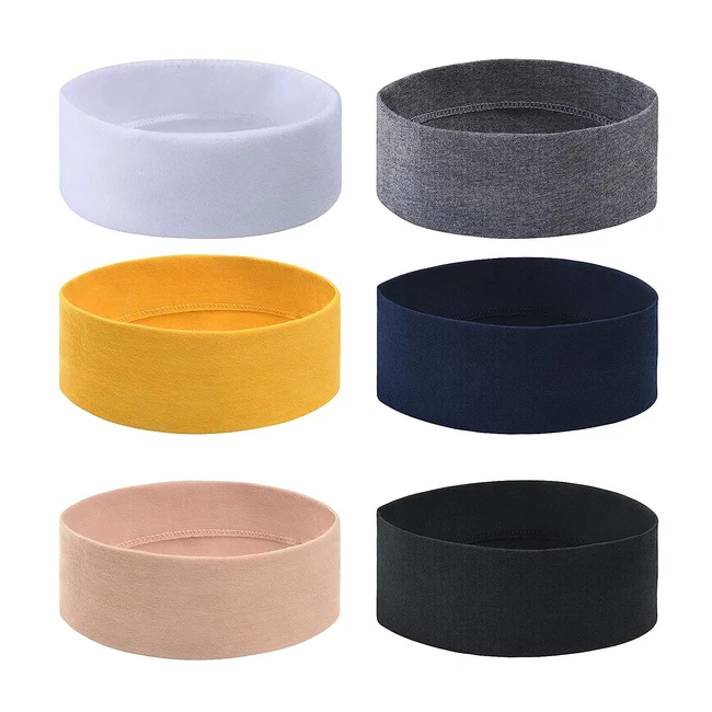Damen Haarband URAQT - 6 Stück, elastisch, weich, atmungsaktiv, für Sport und Alltag