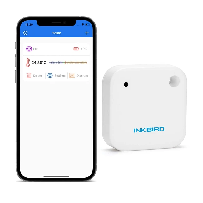 Inkbird IBSTH2 Wireless Thermometer - Bluetooth Temperature Sensor with Calibration Support, Alerts, and Data Export for Refrigerators, Freezers, Baby Rooms, and More