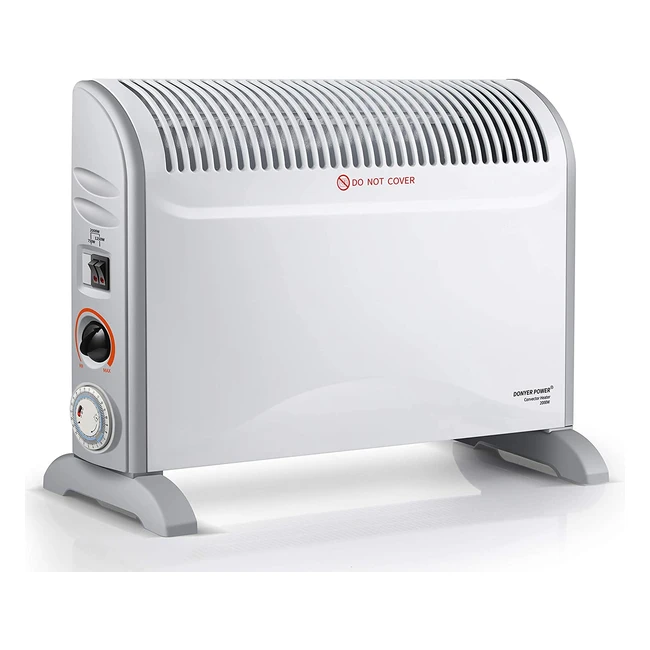 Donyer Power Convector Radiator Heater - Adjustable Thermostat, 3 Heat Settings, 24h Timer, Oil-Free Space Heating