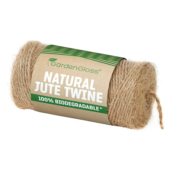 Gardengloss Jute Twine - 100 Biodegradable 100m Length 1mm Thickness Double 