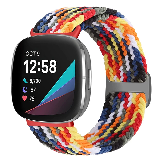 Enkic Solo Loop Armband für Fitbit Versa 3 & Sense - Elastisch, Verstellbar, Nylon Sport Ersatzarmband für Herren & Damen