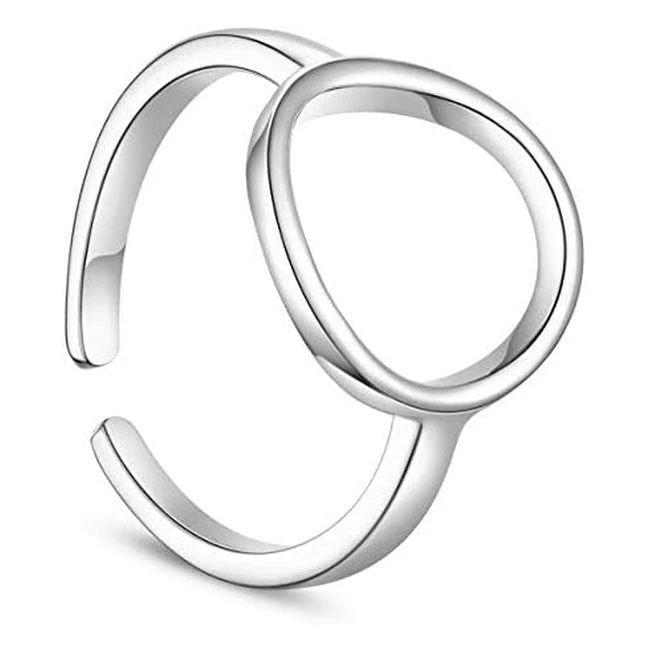 Bague Femme Ouverte en Argent 925 Sterling - Shegrace - Ornement Cercle Platine/Rose - Taille 55 Réglable