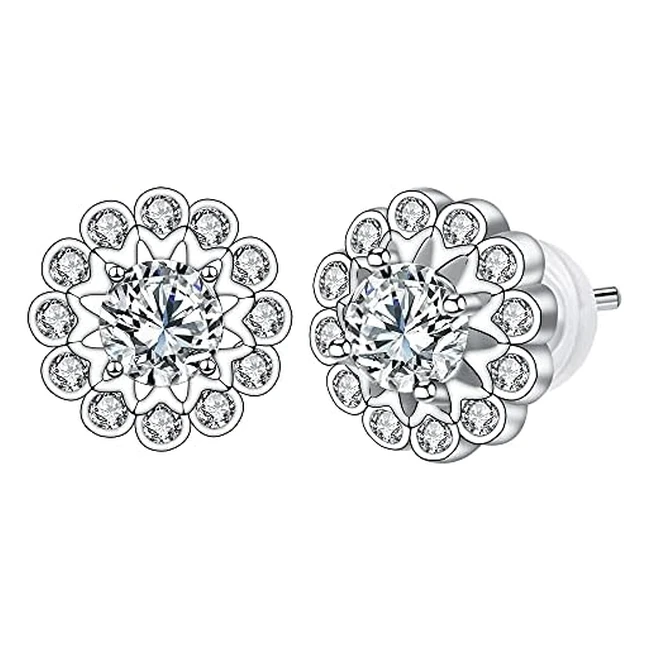 Pendientes de plata de ley 925 con circonita cúbica - Arrebol