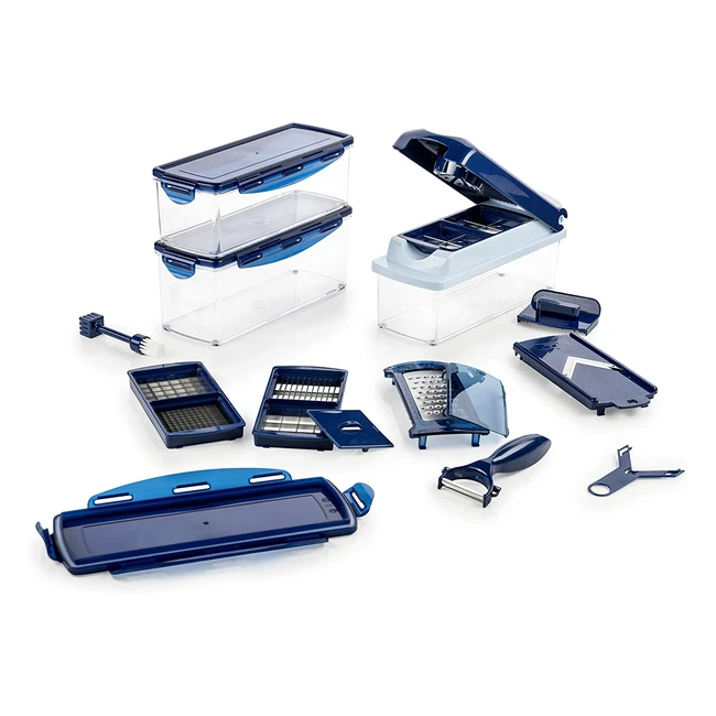 Genius Nicer Dicer Plus - 18-teiliges Set fr mheloses Schneiden Reiben Jul