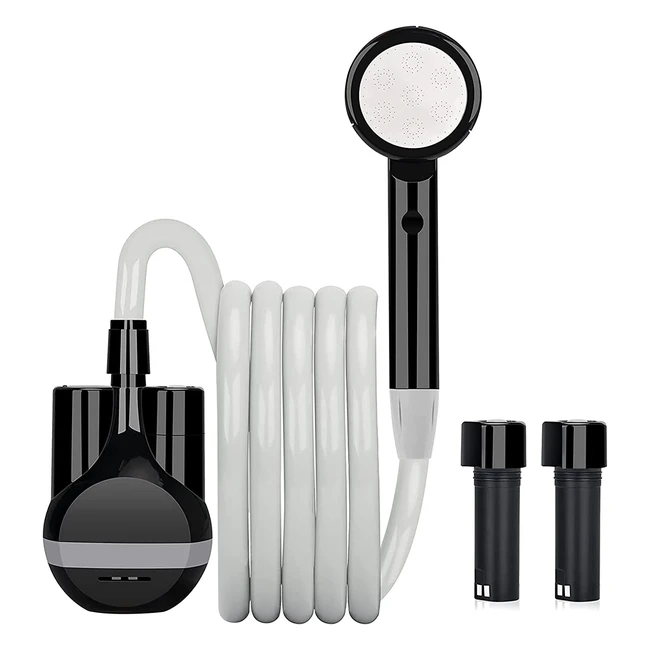 Liberrway Campingdusche mit Pumpe und wiederaufladbarem Akku - tragbare Outdoor Dusche für Camping, Strand und Garten