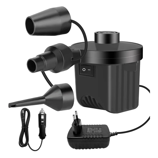Elektrische Luftpumpe für Luftmatratze, Boot, Luftmatratze, Pool und Schwimmring - JSdoin 2-in-1 Inflate und Deflate Elektrische Pumpe mit 3 Luftdüsen