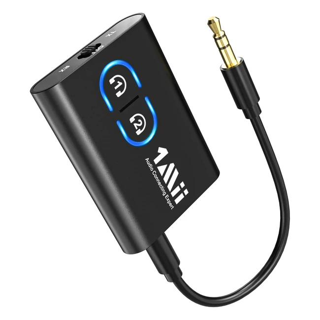 1Mii Bluetooth 5.2 Transmitter Receiver: AptX Adaptive, Low Latency, HD Audio for TV, Headphones, Home Stereo, Gym, Boat, Airplane