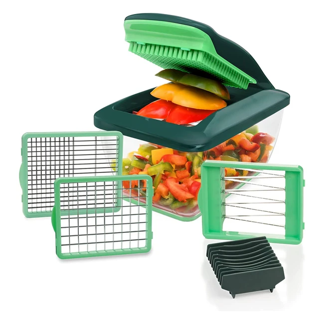 Genius Nicer Dicer Chefs Set Premium - 7 pieces for Quick and Easy Fruit and Ve