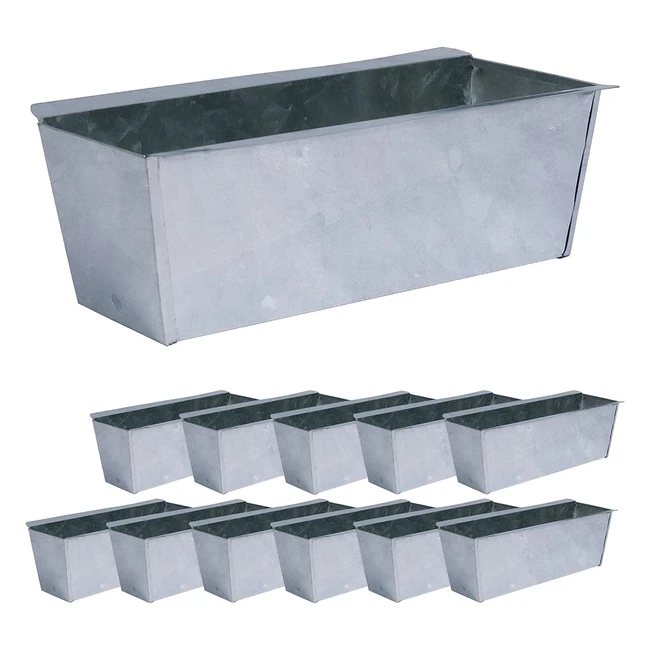 Jardinires pour palette Artecsis zinc 36x9x12cm avec trous de drainage - Dco