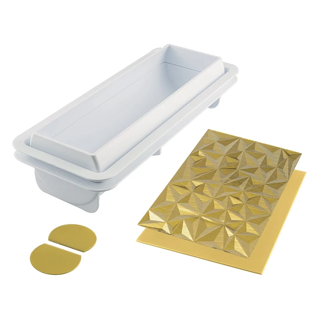 Kit Silikomart Diamond Buche con soportes de plástico y tapetes de silicona - ¡Crea postres espectaculares!