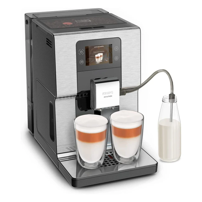 Krups Machine à café grain pression 15 bars avec broyeur - 17 boissons - One Touch Cappuccino - Noir