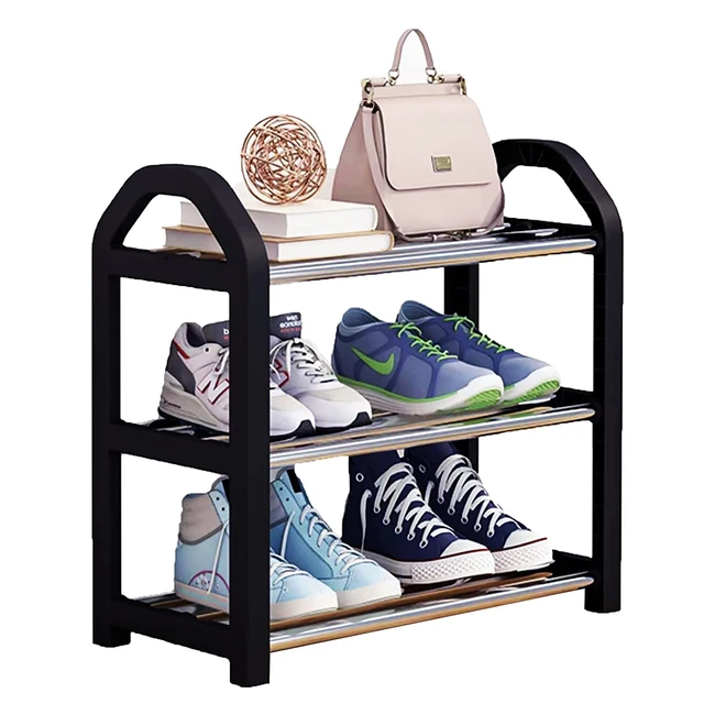 NiaWecan Shoe Rack - 3 Tier Mini Organizer for Closet, Entryway and Hallway - Quick Assembly, No Tools Required - Holds 46 Pairs of Shoes