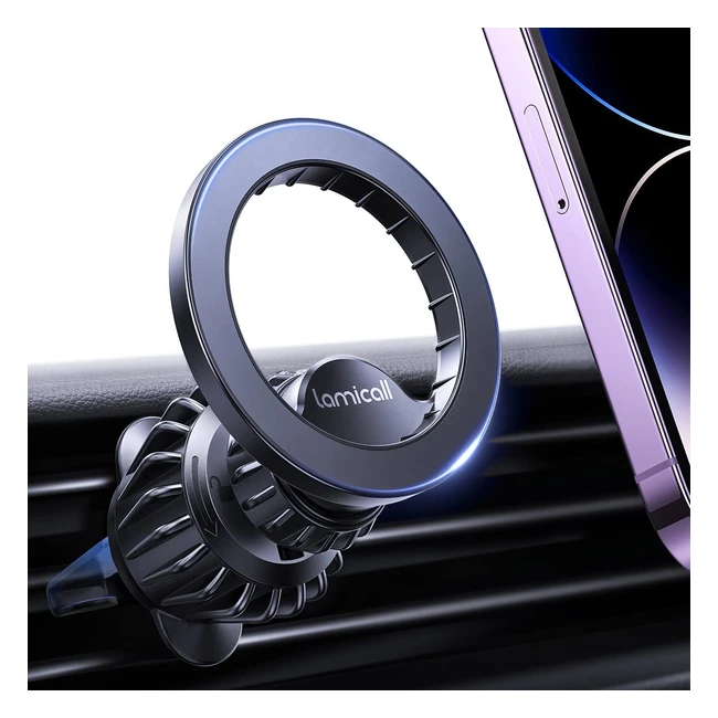 Supporto magnetico per auto Lamicall con 20 magneti N52, gancio metallico aggiornato e rotazione a 360° per iPhone, Huawei e altri smartphone