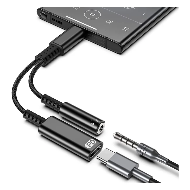 Sewowibo USB C Kopfhrer Adapter und Ladegert - 2 in 1 Adapter USB Typ C auf 