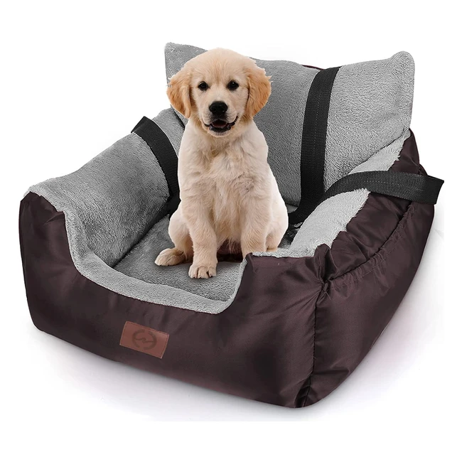 Gofirst Dog Car Seat for Small Dogs or Cats - Waterproof Pet Booster Seat with Storage Pocket and Safety Leash