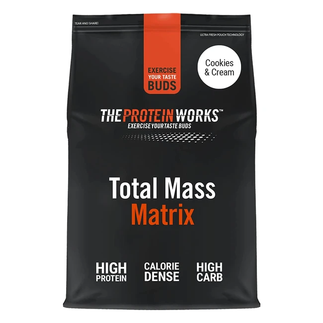 Matrix Mass Total Protein Works - 16 portions - Cookies crème - 475 calories - Prise de masse musculaire