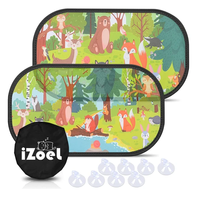 Parasole auto per bambini Izoel - Protezione solare e UV - 2 pezzi