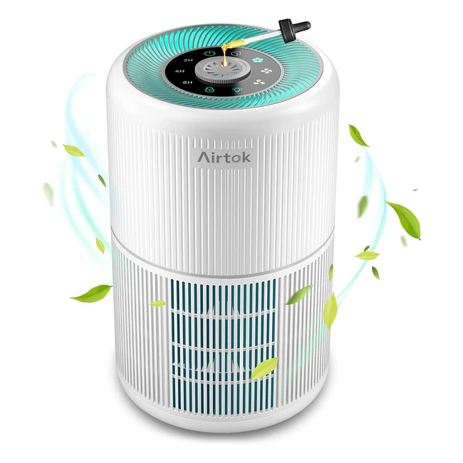 Purificateur d'air Airtok avec fonction d'aromathérapie - Filtre à 4 étages éliminant 99,97% de la poussière et du pollen - HEPA H13 - 3 vitesses - AP0601