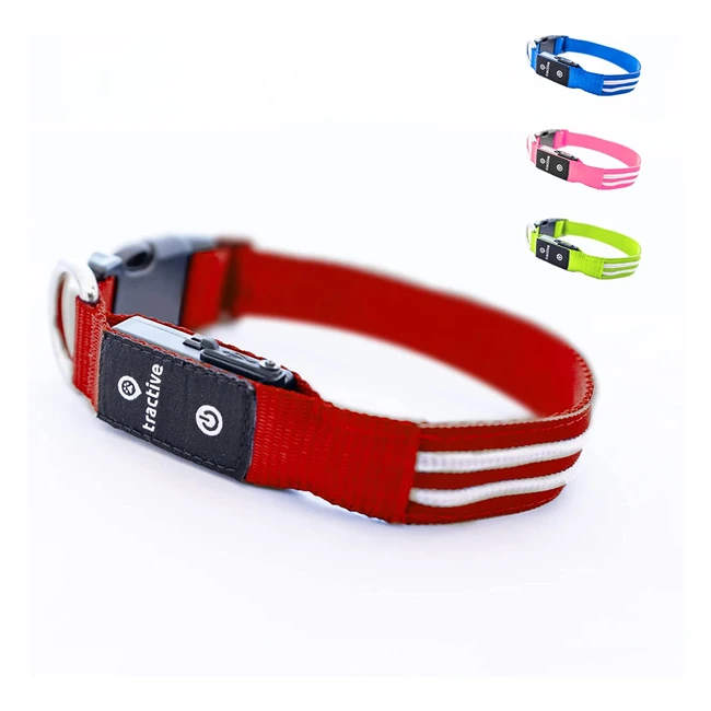 Tractive LED Dog Collar - Waterproof, USB Rechargeable, High Visibility