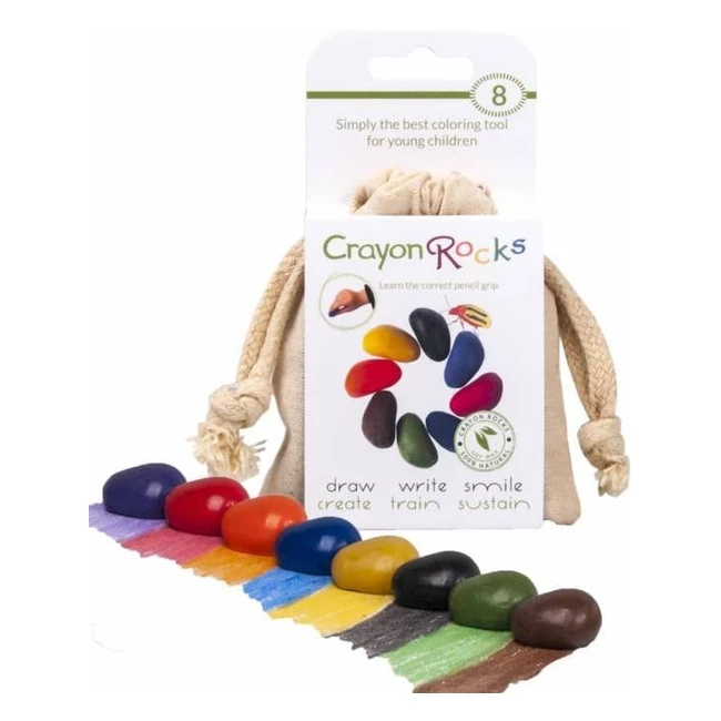 Crayon Rocks 8 sachets en coton écru - Pigments naturels et cire de soja