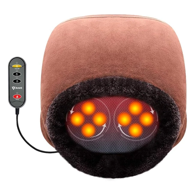 Soothing Heat Feet Massager with Deep Shiatsu Kneading - Pain Relief for Back, Home, Office - Detachable Washable Cover - Perfect Gift