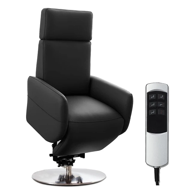 Cavadore TV-Sessel Cobra mit Aufstehhilfe und 2 Motoren, echtleder, schwarz