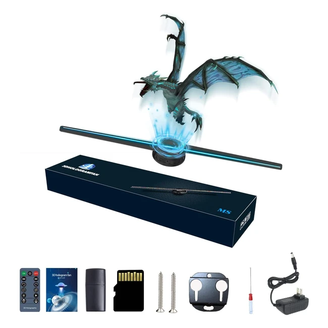 Projecteur holographique 3D sapin de Noël LED avec app WiFi et Bluetooth - 700 vidéos animées - 42cm