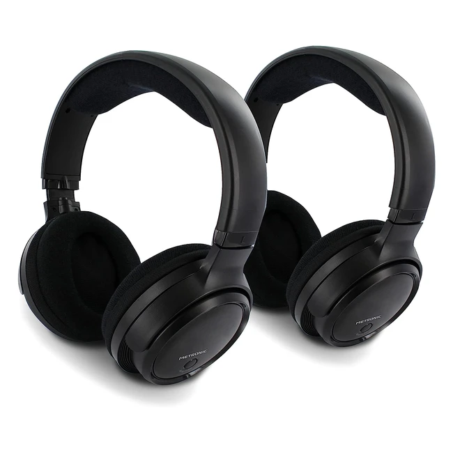 Cuffie wireless stereo Metronic Duo 480182 nere - Raggio 70m - Autonomia 20h