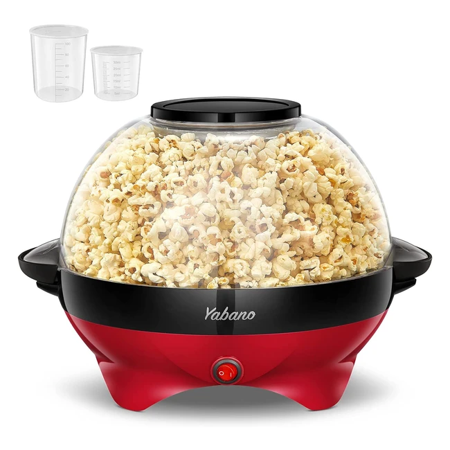 Yabano Popcorn Maker Machine Nonstick Plate Electric Stirring 5L Quickheat Technology Cool Touch Handles Healthy Less Fat 800W