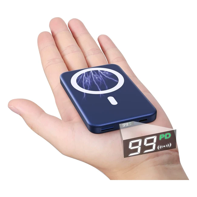 Batería Externa Inalámbrica Magnética 10000mAh - Carga Rápida 20W - Powerbank Wireless para iPhone 12/13/11/Pro/Max