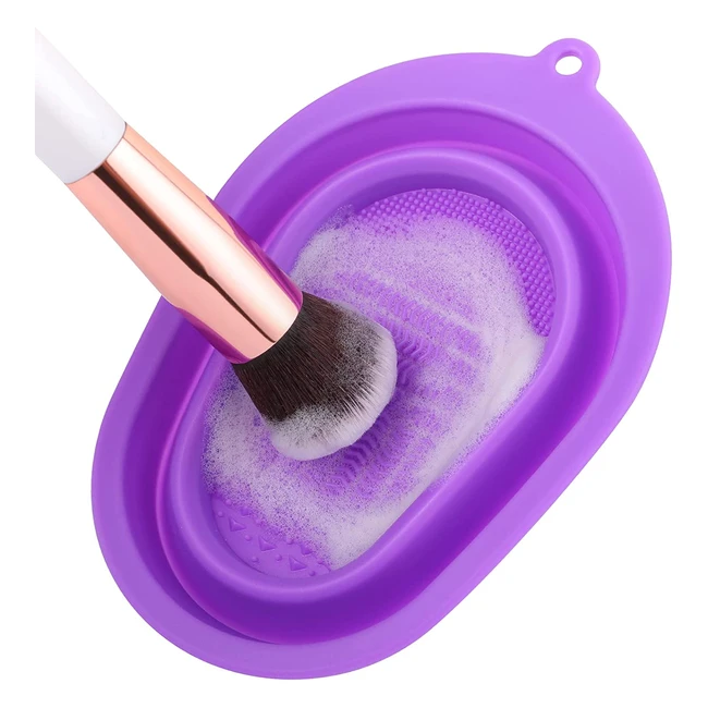 Ducare Makeup Brush Cleaner Pad - Upgrade Silicone Scrubber with Large Area Bowl