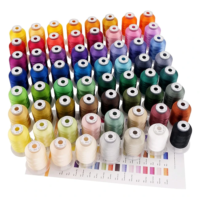 New Brothreads 63 Brother Colors Polyester Embroidery Thread Kit - 500m