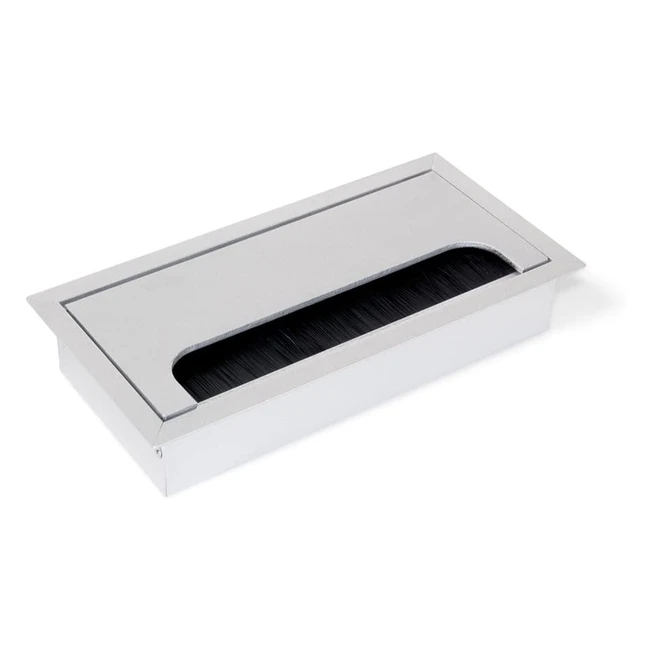 Passacavo Rettangolare Anodizzato Opaco Emuca 5070362 - Dimensioni 160x80 mm