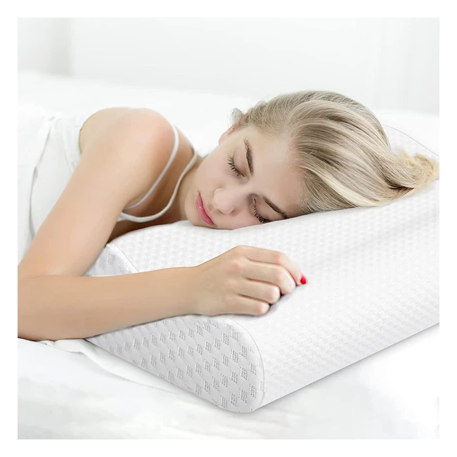 Oreiller Look Envy en mousse à mémoire ergonomique pour le cou avec taie d'oreiller amovible 57x35x11cm