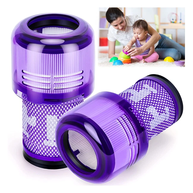 Filtro Dyson V12 2 Pezzi - Sostituto per Dyson V12 Detect Slim Absolute - HEPA Filtri per Dyson V12 Absolute Total Clean - Extrafluffy Accessorio Lavabile - Parte 97151701