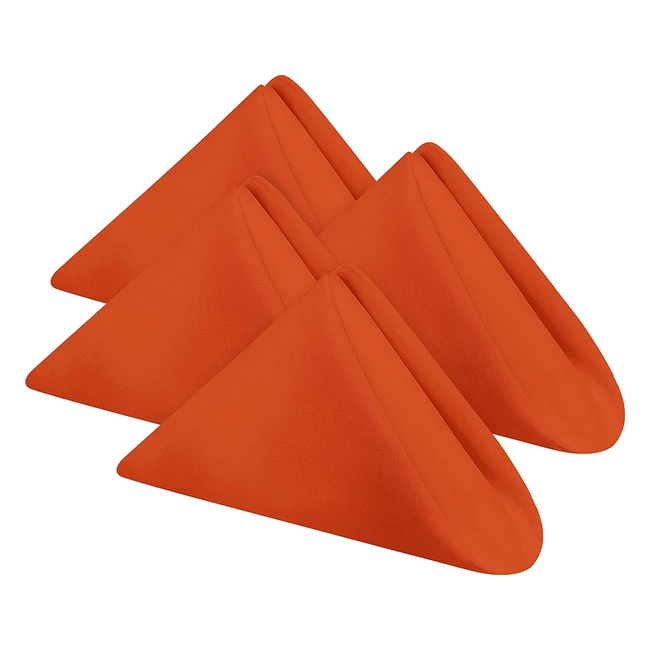 Kichly Cloth Napkins 24 Pack - Orange Polyester Dinner Napkins with Hemmed Edges