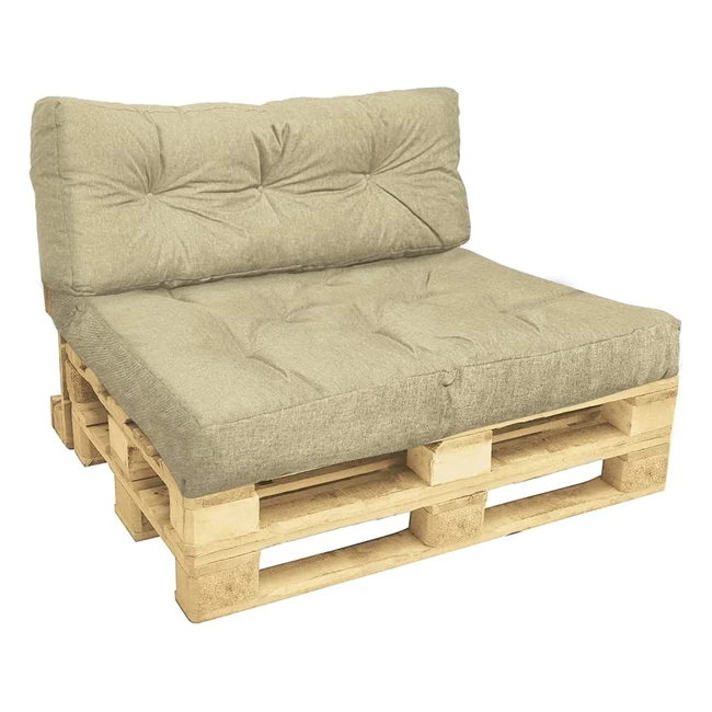 Cuscini per Pallet Impermeabili Vounot - Seduta 120x80 Schienale 120x40 Beige