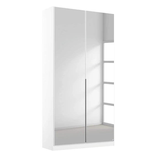 Rauch Möbel Alabama Kleiderschrank mit Spiegel, 2-türig, weiß, inkl. Zubehör - 91x229x54cm