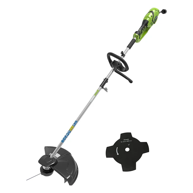 Débroussailleuse électrique Greenworks GST1246 - Moteur 230V, coupe de 40cm, avancement automatique du fil