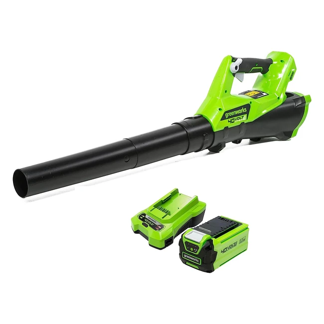 Souffleur de feuilles sans fil Greenworks G40ABK2 - 40V 2Ah - 177 km/h - Garantie 3 ans