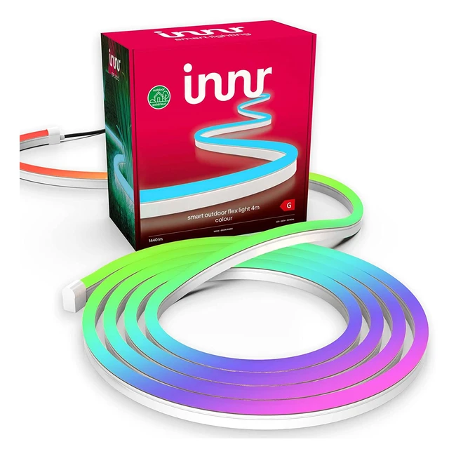 Innr Outdoor LED Strip 4m, kompatibel mit Philips Hue/Alexa/Hey Google, Smart Outdoor Lightstrip, RGB Flex Light, OFL 142 C