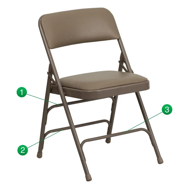 Lot de 4 chaises pliantes incurvées en vinyle beige - Flash Furniture Hercules Series