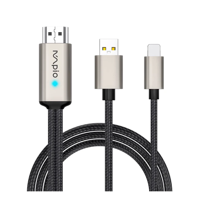 1080P HDMI Adapter for iPhone iPad - MPIOLIFE Lightning Digital AV Cable for iPhone iPad Air iPad Mini Pro - Plug & Play