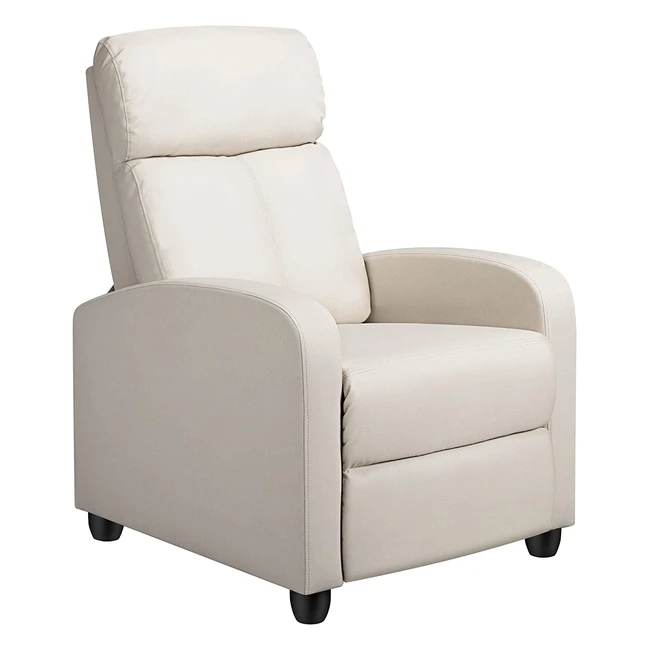 Yaheetech Recliner TV Chair - Faux Leather, Adjustable, Soft Padding