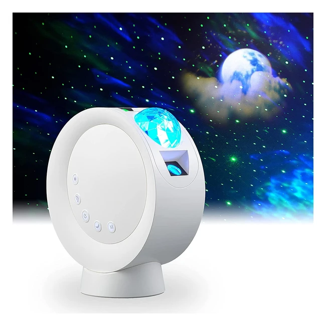 Looeoodoo LED Star Projector Light - Galaxy Lighting Moon Nebula Night Lamp with Remote Control and 2000mAh Battery - Perfect for Gaming Room, Home Theater, Bedroom or Mood Ambiance - White
