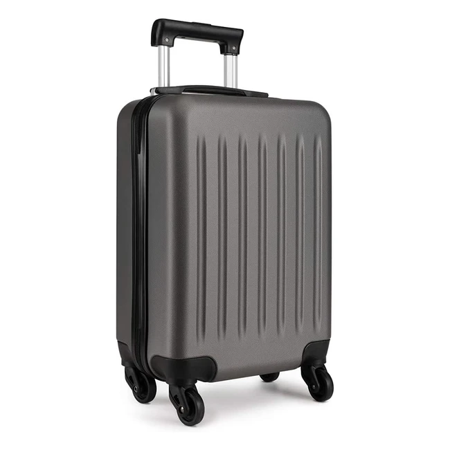 Kono 19-Inch Hard Shell Hand Luggage Suitcase with 4 Spinner Wheels - Lightweight Cabin Carry-On Trolley Case #19 Grey