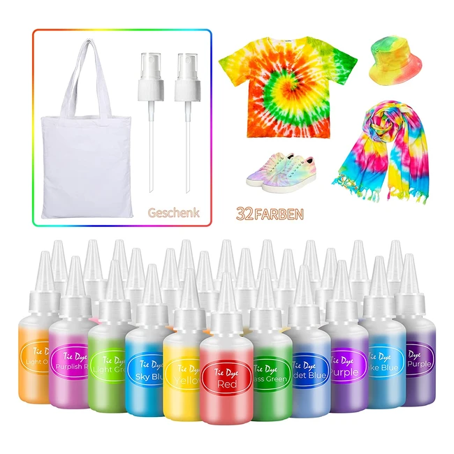 Aircover Tie Dye Kit - 32 Farben fr Kinder Erwachsene und Gruppen - 268er Pac