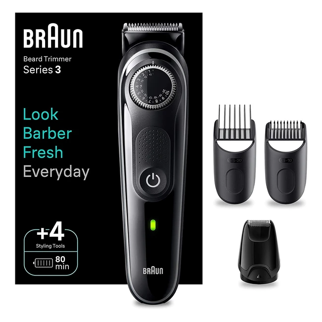 Braun Barttrimmer BT3440: Ultrascharfe Klinge, 40 Längeneinstellungen, 80 Min. Laufzeit